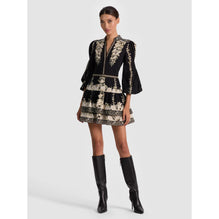 Women Valencia Deep V Blsn Sleeve Mini Dress - Black, Tan [價格已含稅]