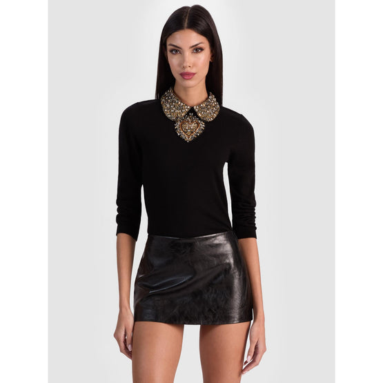Women Porla Embellished Collar Pullovre - Black [價格已含稅]