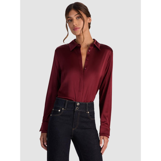 Women Willa Placket Top Piping Detail - Red [價格已含稅]