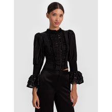 Women Vicky Cropped Victorian Ls Blouse - Black [價格已含稅]