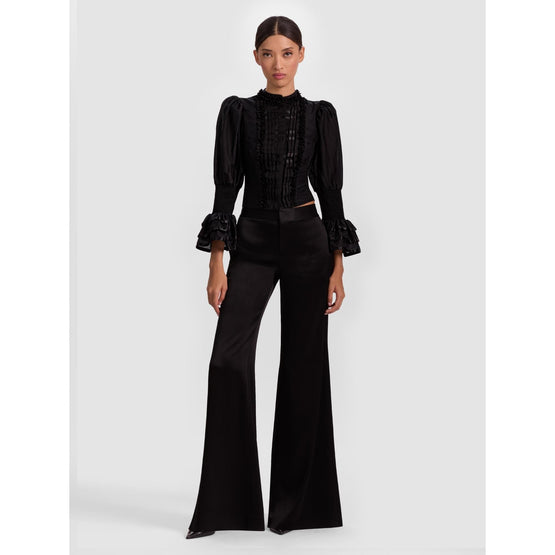Women Vicky Cropped Victorian Ls Blouse - Black [價格已含稅]