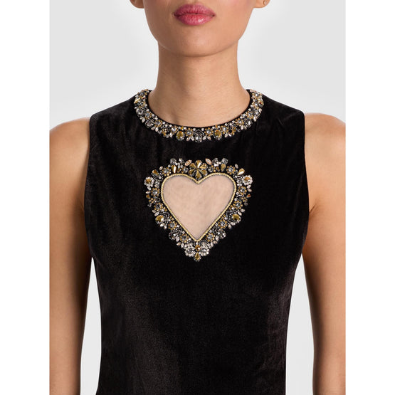 Women Ella Embell Sleeveless Drop Waist Mini Dress - Black [價格已含稅]