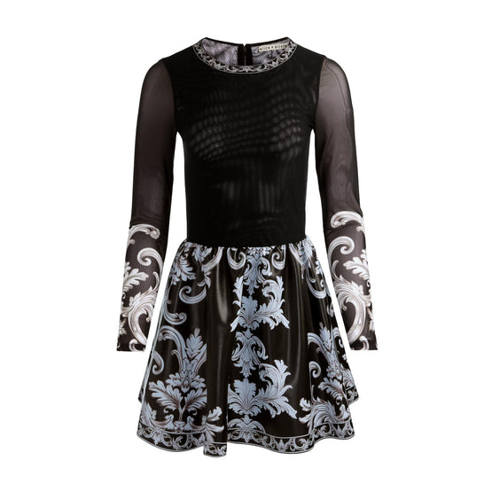 Women Chara Vgn Crew Neck Ls Mni Dress - Black, Multi [價格已含稅]