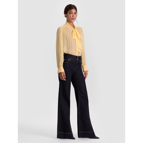 Women Thayer Tie Neck Slouchy Blouse - Yellow, Gold [價格已含稅]