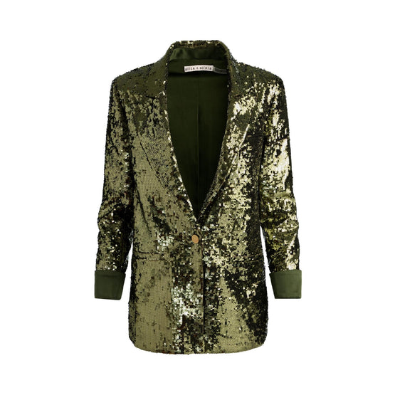 Women Quincy Sequin Oversized Roll Sleeve Blazer - Green [價格已含稅]