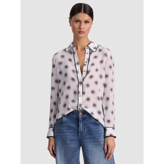 Women Willa Combo Collar Plkt Top Piping - White [價格已含稅]