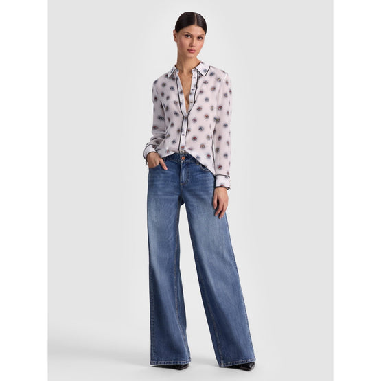Women Willa Combo Collar Plkt Top Piping - White [價格已含稅]