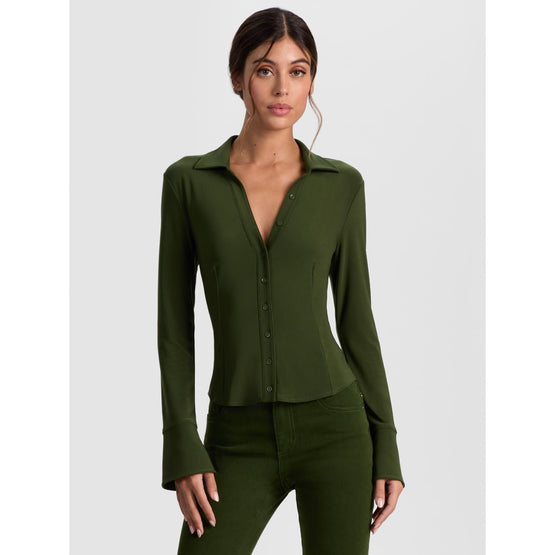 Women Freya Fitted Nipped Waist Btn Dwn Top - Green [價格已含稅]