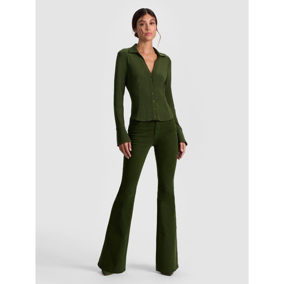 Women Freya Fitted Nipped Waist Btn Dwn Top - Green [價格已含稅]