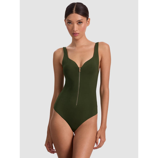 Women Eve Zip Front Bodysuit - Green [價格已含稅]