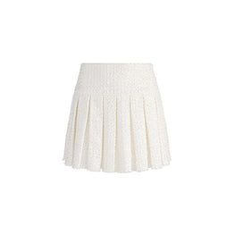 Women Emilie Frayed Box Plt Mini Skirt - White [價格已含稅]