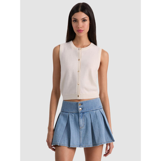 Women Loly Button Front Vest - White, Multi [價格已含稅]