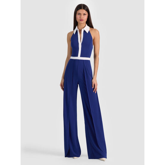 Women Alara Collared Halter Open Plt Jumpsuit - Blue [價格已含稅]