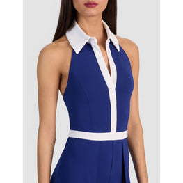 Women Alara Collared Halter Open Plt Jumpsuit - Blue [價格已含稅]