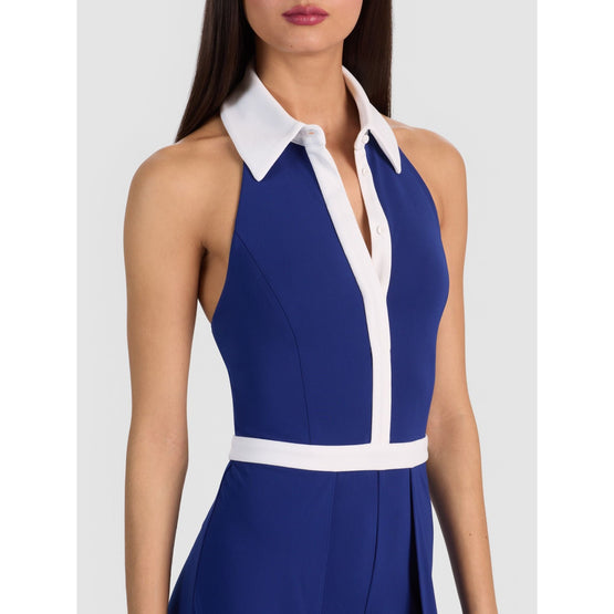 Women Alara Collared Halter Open Plt Jumpsuit - Blue [價格已含稅]