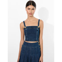 Women Sue Bustier Cropped Top - Blue [價格已含稅]