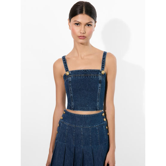 Women Sue Bustier Cropped Top - Blue [價格已含稅]