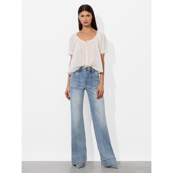 Women Juno Hr Braided Wb Patch Pkt Jean - Blue [價格已含稅]