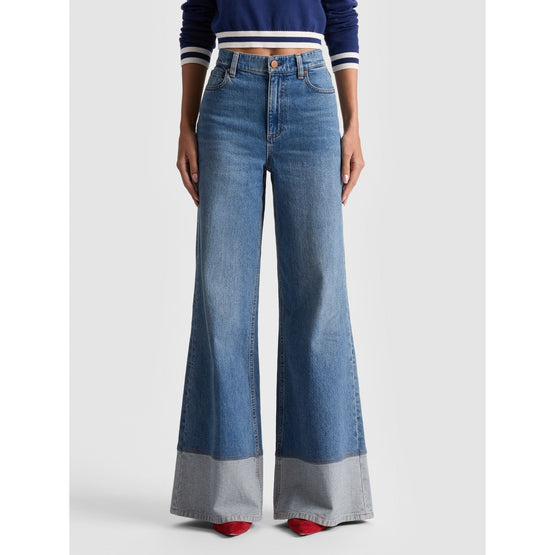 Women Wilson Hr Wide Leg Jean Reversed Seam Hem - Blue [價格已含稅]