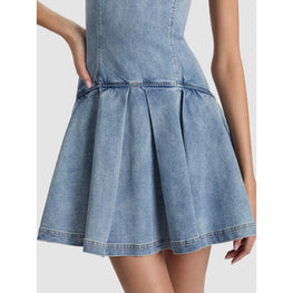 Women Adley Sleeveless Drop Waist Denim Mini Dress - Blue [價格已含稅]