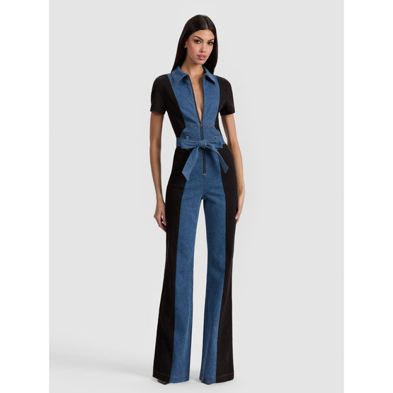 Women Gorgeous Wide Leg Jumpsuit - Blue, Black [價格已含稅]
