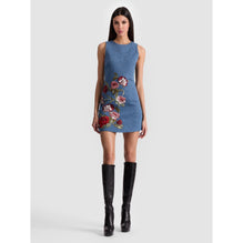 Women Cade Embr Sleeveless Shift Denim Mini Dress - Blue [價格已含稅]