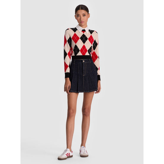 Women Suzie Denim Pleated Mini Skirt - Blue [價格已含稅]