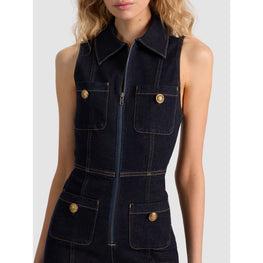 Women Rachel Sleeveless Denim Jumpsuit - Blue [價格已含稅]