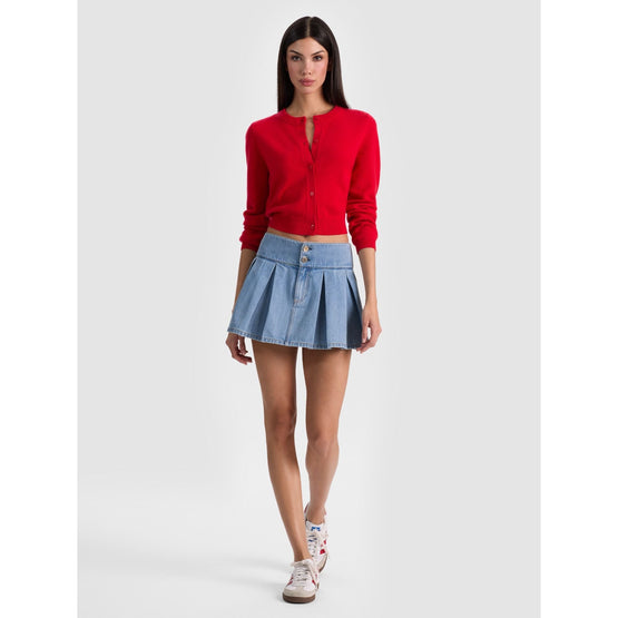 Women Amy Lr Pleated Denim Mini Skirt - Blue [價格已含稅]