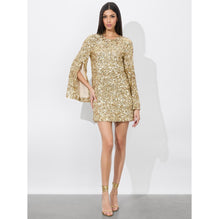 Women Eleonora Embell Slit Sleeve Mini Dress - Gold [價格已含稅]