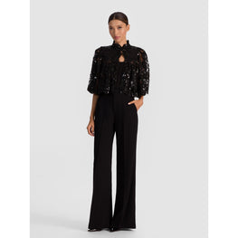 Women Aurelia Lace Embellished Mini Capelet - Black [價格已含稅]