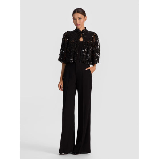 Women Aurelia Lace Embellished Mini Capelet - Black [價格已含稅]