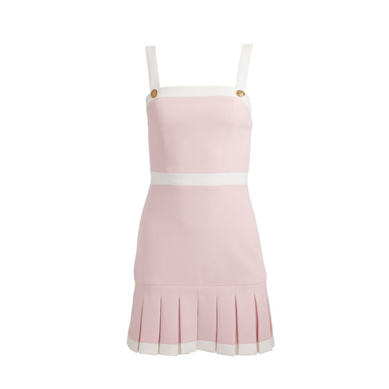 Women Clarine Square Neck Pleated Mini Dress - Pink [價格已含稅]