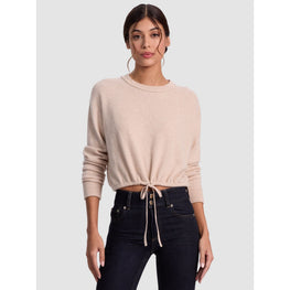 Women Bernetta Cropped Drawstring Pullover - Tan [價格已含稅]