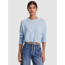 Women Bernetta Cropped Drawstring Pullover - Blue [價格已含稅]