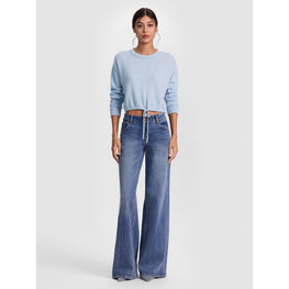 Women Bernetta Cropped Drawstring Pullover - Blue [價格已含稅]