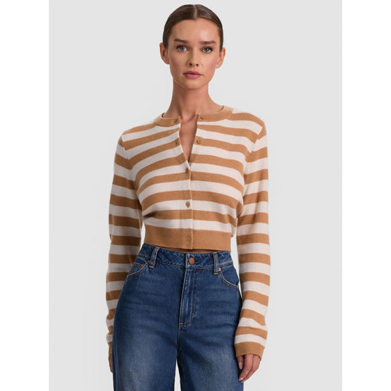 Women Dollie Striped Cardigan - Tan [價格已含稅]