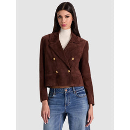Women Avery Suede Dbl Breasted Blazer - Brown [價格已含稅]