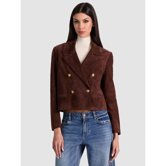 Women Avery Suede Dbl Breasted Blazer - Brown [價格已含稅]