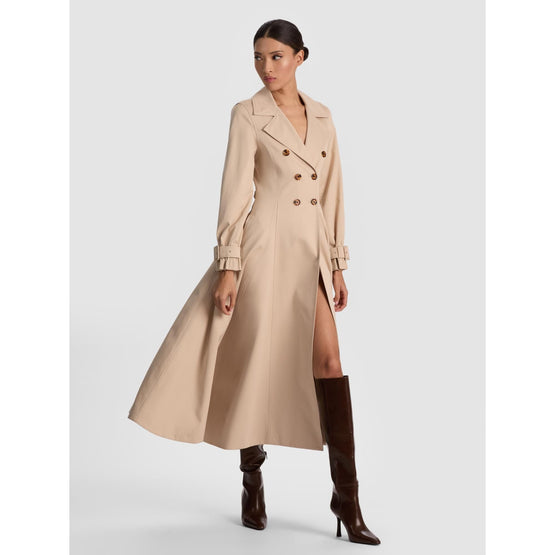 Women Ellie Godet Trench Coat - Tan [價格已含稅]