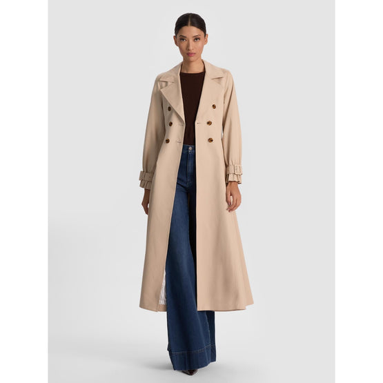 Women Ellie Godet Trench Coat - Tan [價格已含稅]