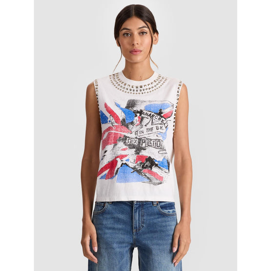 Women Micah Embell Muscle Tank - WHITE/ MULTI [價格已含稅]