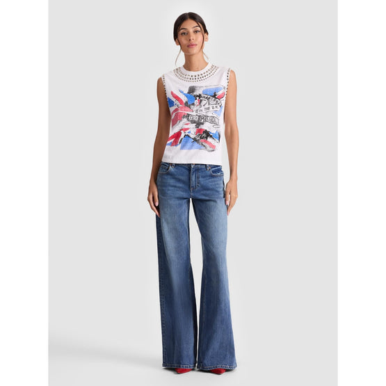 Women Micah Embell Muscle Tank - WHITE/ MULTI [價格已含稅]