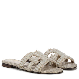 Women Bay Stone Slide Sandal - Light Natural Faux Raffia [價格已含稅]
