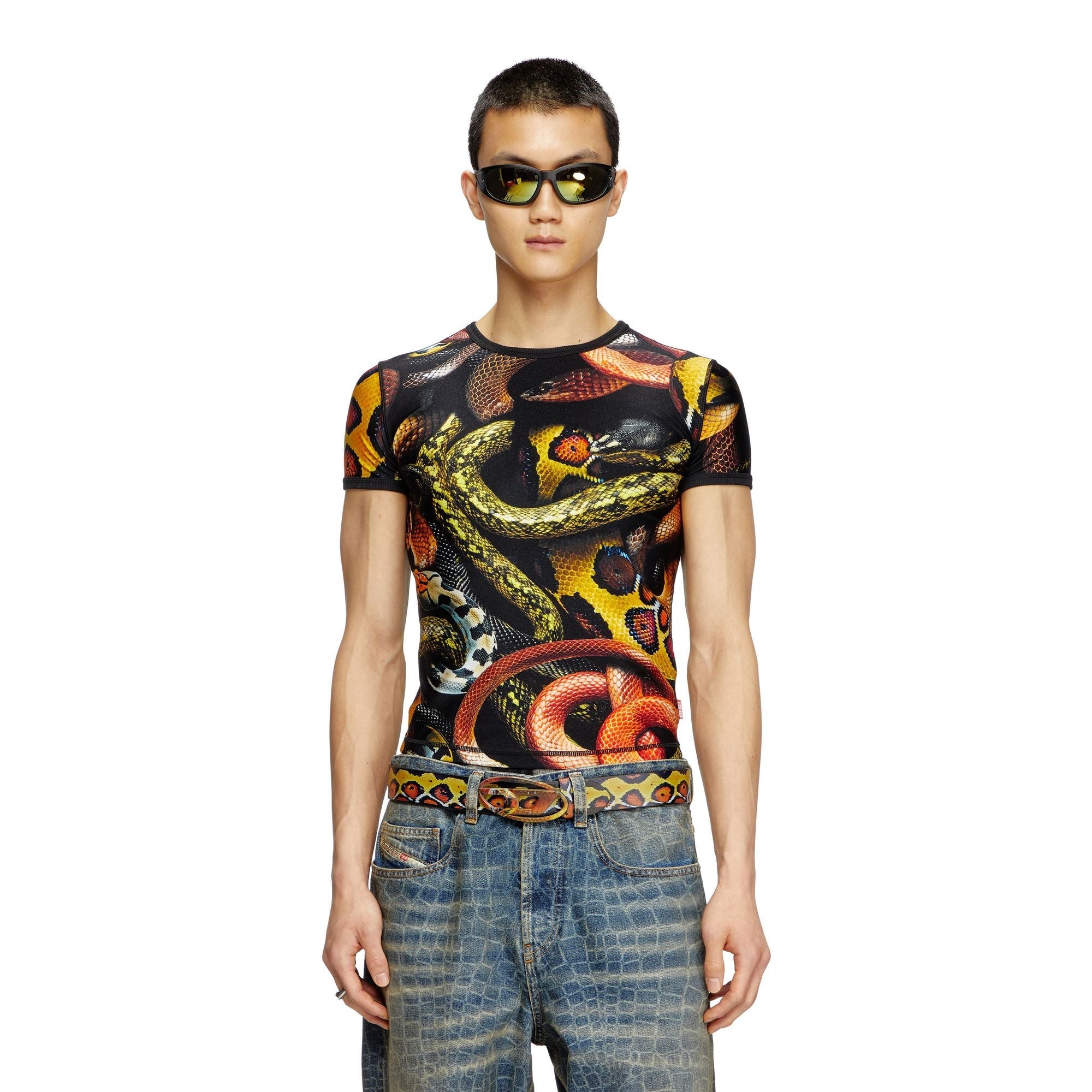 Men Cl-T-Uncle-Snake T-Shirt - Black Multi