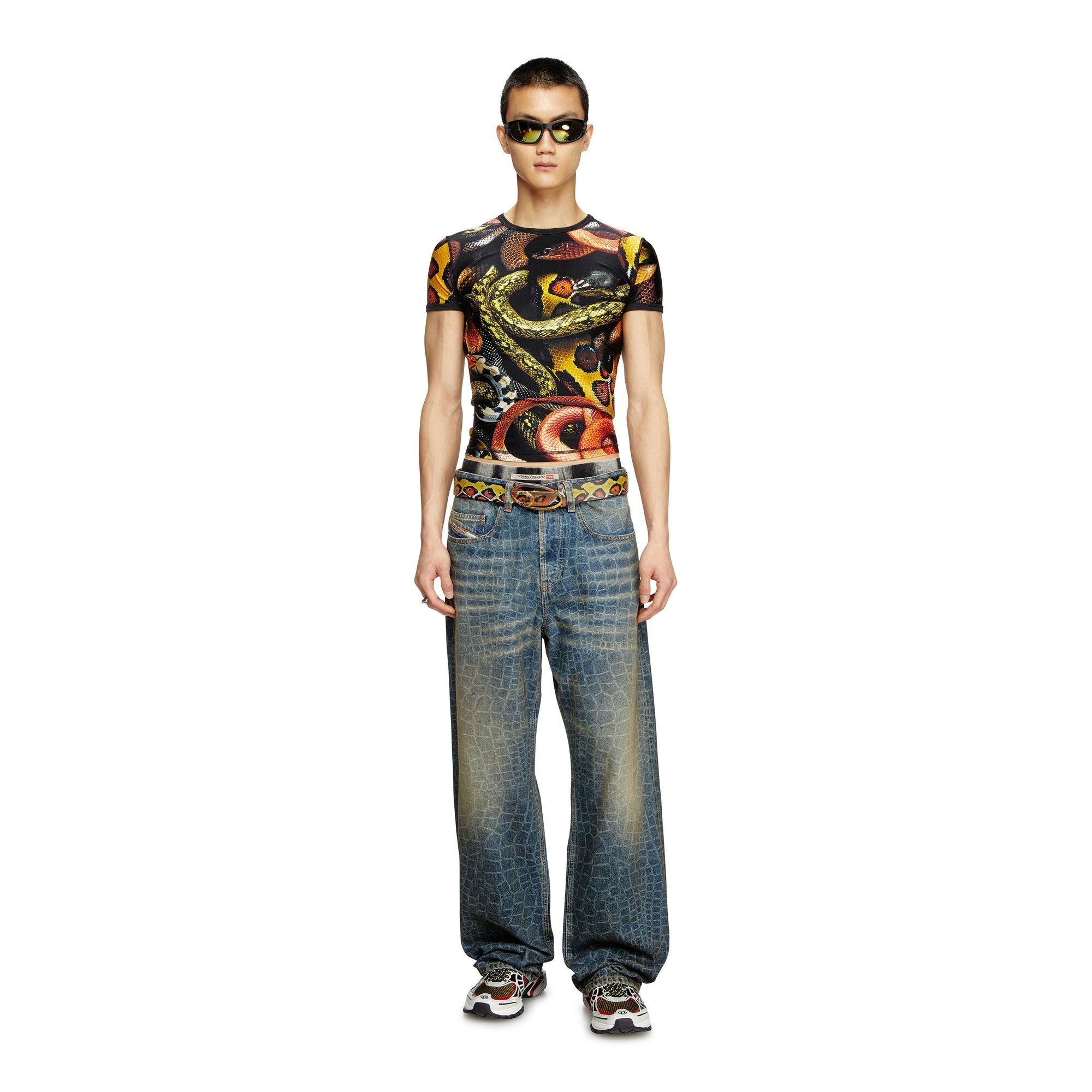 Men Cl-T-Uncle-Snake T-Shirt - Black Multi