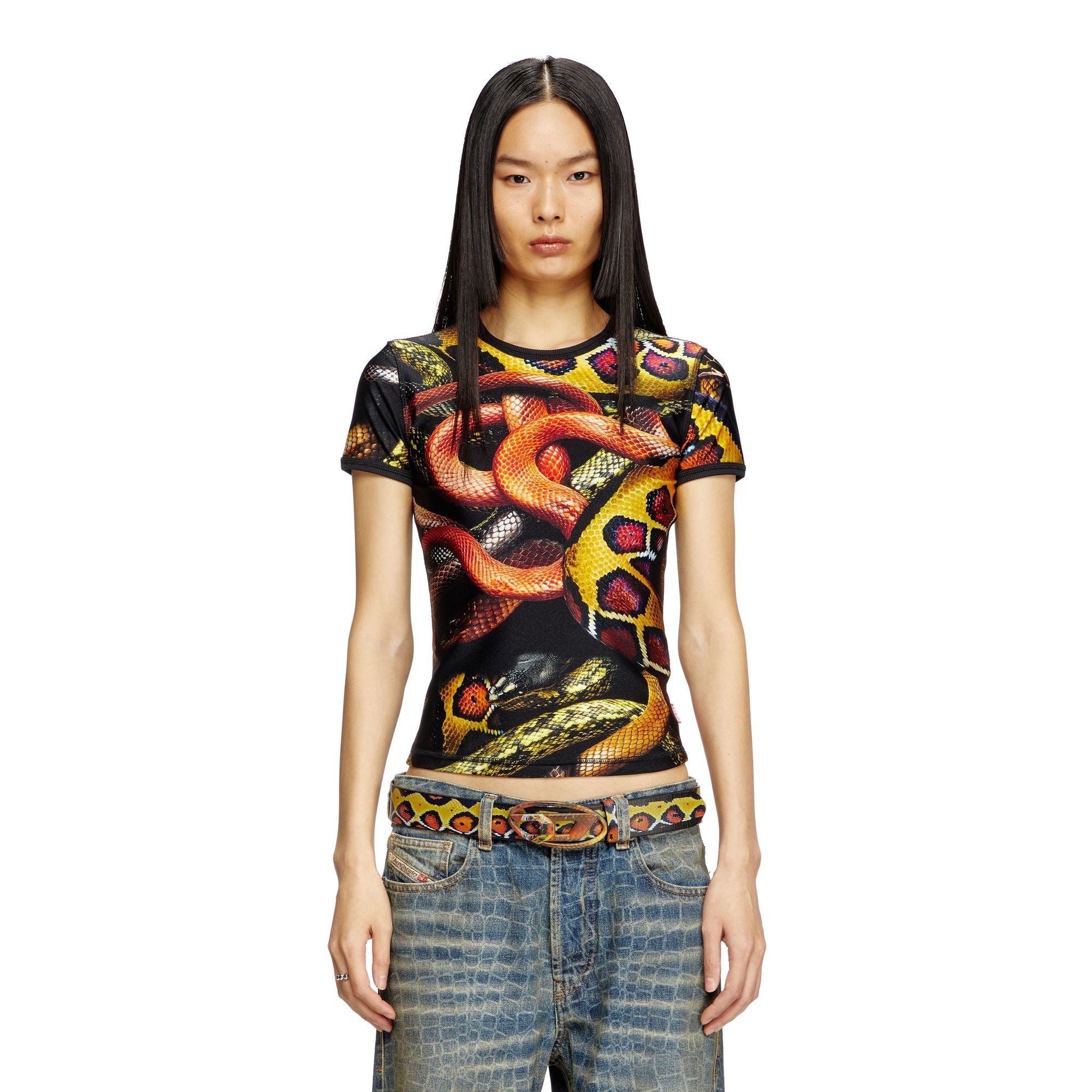 Men Cl-T-Uncle-Snake T-Shirt - Black Multi