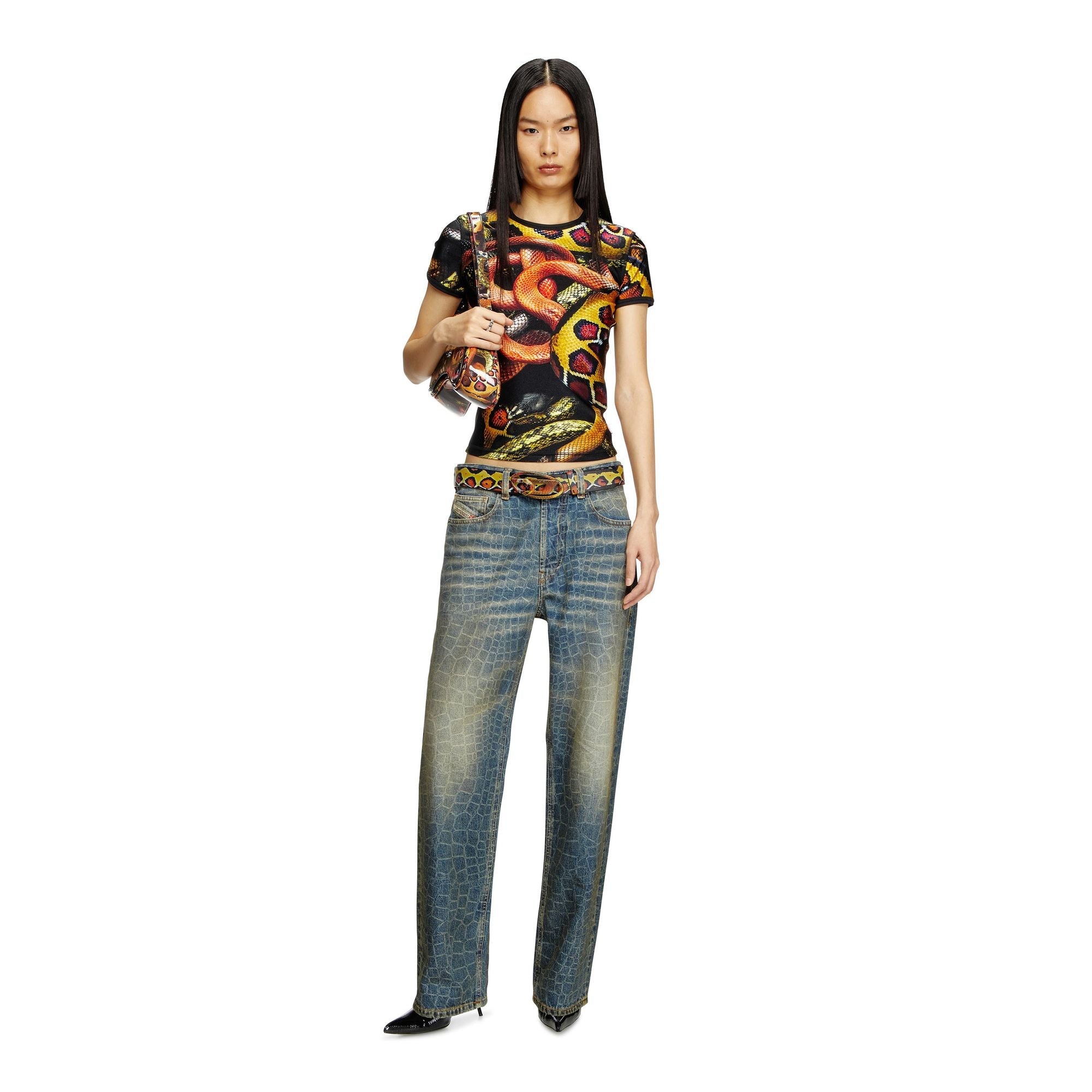 Men Cl-T-Uncle-Snake T-Shirt - Black Multi