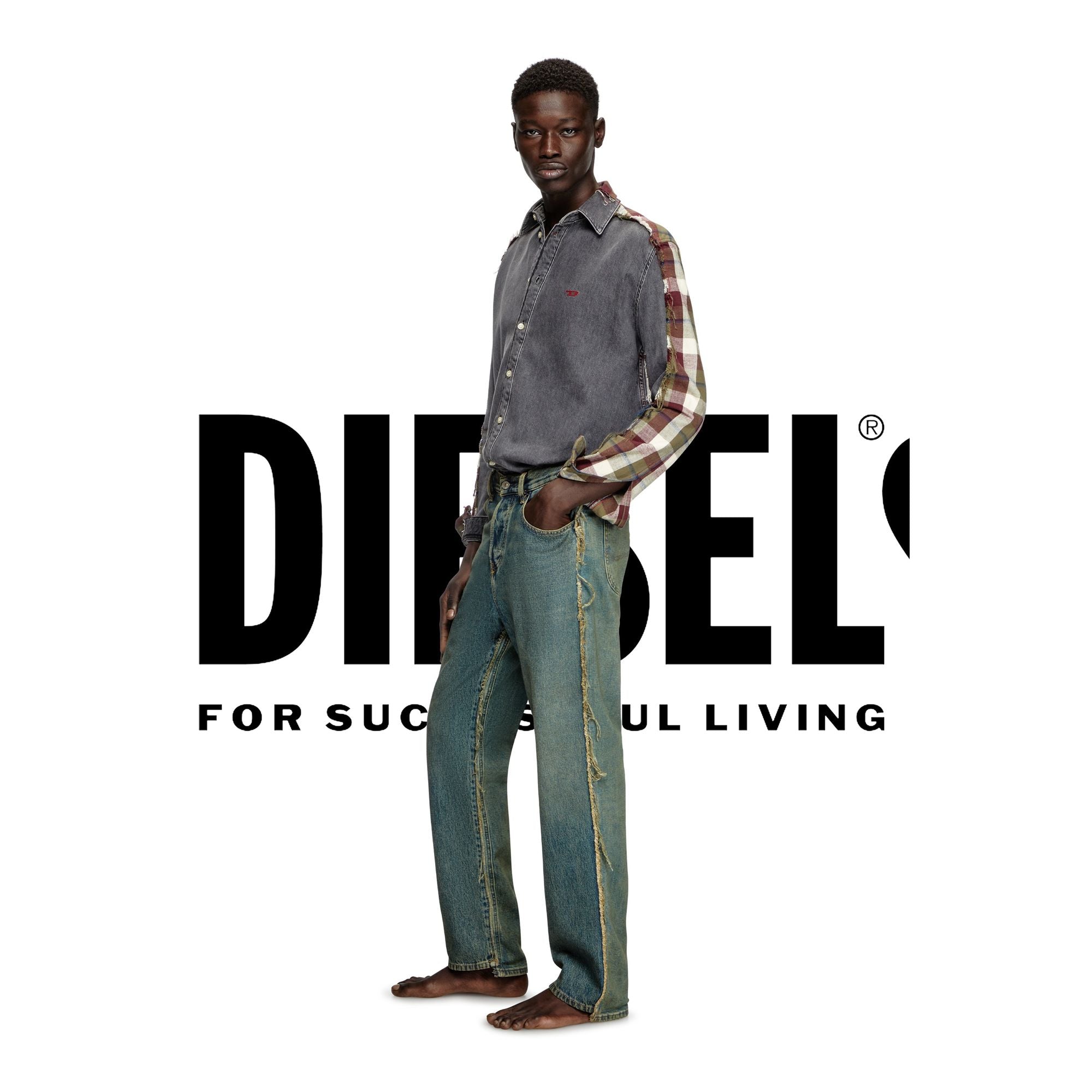 Men Dl-7A-T Shirt - Grey Multi