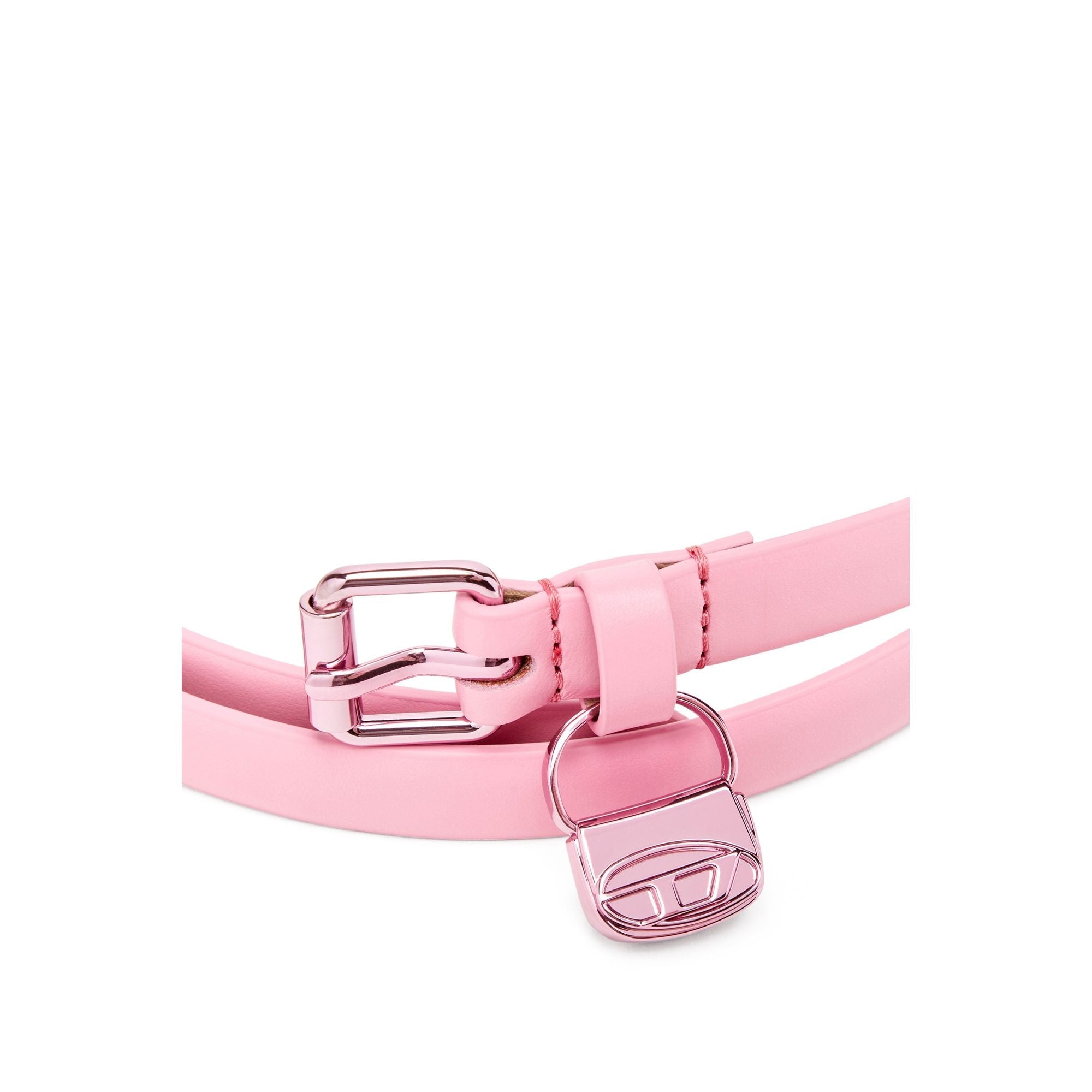 Women Diesel Logo B-Charm Hip Belt - Pink Marshmallow